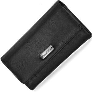 Women's Black (Buff) Money Manager RFID Slim Wallet Card Holder with Coin